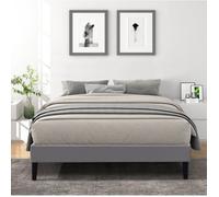 Sommier 140x190 cm - dehoussable - pieds 20 cm - 13 lattes - soutien ferme - confort - usage quotidien - tendance gris