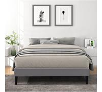 Sommier 140x190 cm Tapissier Déhoussable - 20 cm - 13 Lattes - Montage Rapide - Facile d'entretien - Confort Optimal - Design Moderne - ANNA GRIS