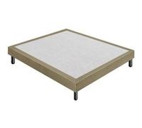 Sommier 140x190 Tapissier Déco Couleur Taupe Resistant Jusqu-à 120 Kg Par Personne G