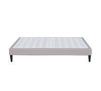 Sommier 140x200 cm - 20 cm - Déhoussable - 13 Lattes - Montage Rapide et Facile - Housse Lavable - Confort Optimal - Opale Gris
