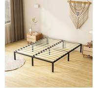 Sommier 160x200,Sommiers à Lattes avec 6 Pieds pour Adulte,13 Lattes,26 cm de Hauteur,Cadre de Lit 160x200,Lit 1 Personne en Métal