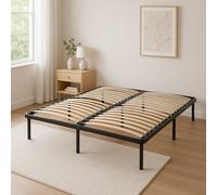 Sommier 200x200 Cadre à Lattes Renforcé Métal 1,4 mm 34 Lattes 9 mm 3,5 cm Confort Optimisé Soutien Réglable 4 Pieds x 29 cm - CADRE A LATTE ANYA