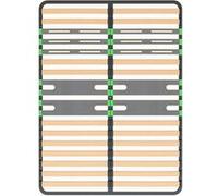 Sommier 2x16 Lattes 140x200cm - ALTOZONE - ALTOBUY Gris, Gris G