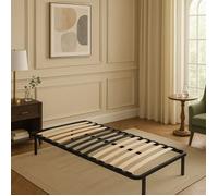 Sommier 90x190 Noir Métal avec Lattes Renforcées et 6 Pieds Hauteur 29 cm - CADRE A LATTE MICHEL