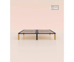 Sommier à lattes 90x190 cm Plus - Confort responsable - Livré en kit - Fait en France - Acier recy t lattes en bois - Tediber