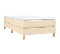 Sommier à lattes - AKOZON - Crème - 90x200 cm - Tissu durable - Pieds robustes