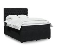 Sommier à Lattes de lit avec Matelas 160x200 cm Noir Velours, Cadre de lit Robuste, tête de lit réglable, surmatelas Confortable pour Chambre à Coucher Moderne