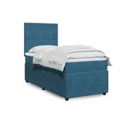 vidaXL Sommier à lattes de lit avec matelas bleu 100x200 cm 3294560 Bleu G