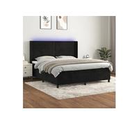 VIDAXL Sommier, matelas et LED - Noir Velours