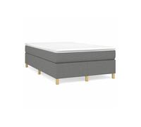 vidaXL Sommier à lattes de lit avec matelas gris foncé 120x190cm tissu