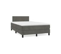 vidaXL Sommier à lattes de lit et matelas gris foncé 120x190cm velours