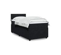 vidaXL Sommier à lattes de lit avec matelas Noir 100x200 cm Velours 3289976 Noir G