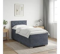 Sommier à lattes de lit avec matelas noir 90x190 cm simple velours lit vidaXL