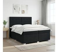 vidaXL Lit boxspring avec Matelas Taupe 200 x 200 cm Tissu