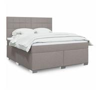vidaXL Lit boxspring avec matelas rembourré gris clair 180 x 200 cm Tissu