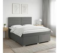 vidaXL Lit boxspring avec matelas 140 x 190 cm tissu gris clair moderne cadre ajustable