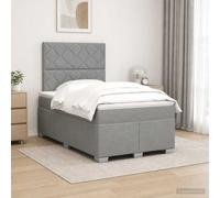 vidaXL Lit boxspring avec Matelas Gris Clair 120 x 200 cm Tissu, Mobilier de Chambre, lit Moderne, sommier, Cadre Ajustable, Confort de Sommeil, Installation intérieure à la Maison