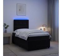 vidaXL Lit à sommier tapissier LED avec matelas noir 120 x 190 cm velours
