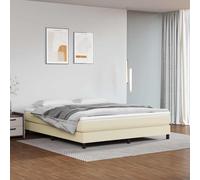 Sommier à Lattes de Lit avec Matelas Rembourré Crème 160x200cm Similicuir vidaXL