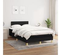 Vidaxl vidaXL Sommier à lattes de lit avec matelas - Noir 120x200 cm Tissu