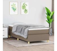 Sommier à Lattes de Lit avec Matelas Rembourré Gris Foncé 90x200 cm Tissu vidaXL