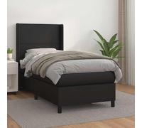 Sommier à Lattes de Lit avec Matelas Rembourré Noir 90x190 cm Similicuir vidaXL