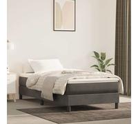 Sommier à Lattes de Lit avec Matelas Rembourré Noir 90x200 cm Velours vidaXL
