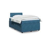 vidaXL Sommier à lattes de lit et matelas bleu 120x200 cm velours 3287720 Bleu G