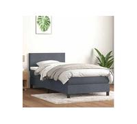 Sommier à lattes de lit et matelas et LED gris foncé 80x210 cm velours 3316666