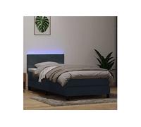 vidaXL Sommier à lattes de lit et matelas et LED gris foncé 80x210 cm velours 3316858 Gris