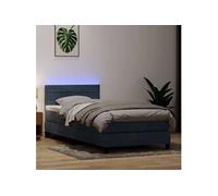 Sommier à lattes de lit et matelas et LED gris foncé 80x210 cm velours 3316954
