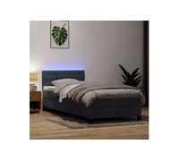 Sommier à lattes de lit et matelas et LED gris foncé 80x210 cm velours 3317146