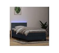 Sommier à lattes de lit et matelas et LED gris foncé 80x220 cm velours 3316906