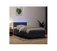 Sommier à lattes de lit et matelas et LED gris foncé 80x220 cm velours 3317098