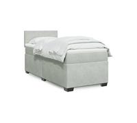 vidaXL Sommier à lattes de lit et matelas Gris clair 100x200cm Velours