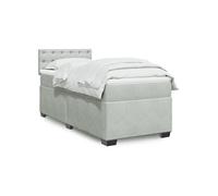vidaXL Sommier à lattes de lit et matelas Gris clair 100x200cm Velours 3288546 Gris G