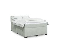 Sommier à lattes de lit et matelas Gris clair 140x200cm Velours 3286336