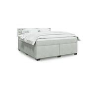 vidaXL Sommier à lattes de lit et matelas Gris clair 180x200cm Velours