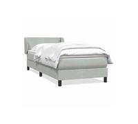 vidaXL Sommier à lattes de lit et matelas gris clair 80x220 cm velours
