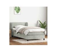 vidaXL Sommier à lattes de lit et matelas gris clair 80x220 cm velours 3317631 Gris