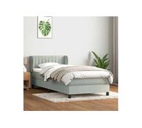vidaXL Sommier à lattes de lit et matelas gris clair 80x220 cm velours 3317715 Gris