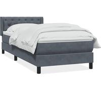 Sommier à lattes de lit et matelas gris foncé 80x210 cm velours