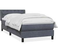 Sommier à lattes de lit et matelas gris foncé 80x210 cm velours