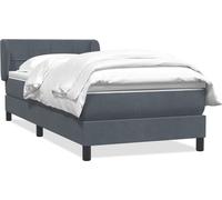 Sommier à lattes de lit et matelas gris foncé 80x210 cm velours