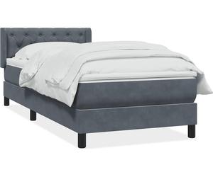 Sommier à lattes de lit et matelas gris foncé 80x210 cm velours