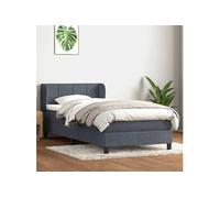 vidaXL Sommier à lattes de lit et matelas gris foncé 80x220 cm velours