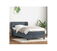 Sommier à lattes de lit et matelas gris foncé 80x220 cm velours 3317632