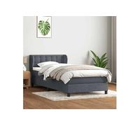 vidaXL Sommier à lattes de lit et matelas gris foncé 80x220 cm velours