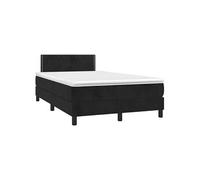 vidaXL Sommier à lattes de lit et matelas LED noir 120x190 cm velours