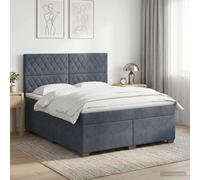 vidaXL Lit boxspring avec Matelas Rose 200 x 200 cm Velours, Chambre, lit Tendance, Velours, tête de lit Ajustable, Matelas Ferme, Sommeil réparateur, idées déco